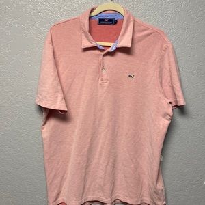 Vineyard Vines Men's Pink 100% Pima Cotton Short Sleeve Polo Shirt L large EUC